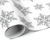 Silver Faux Glitter Snowflakes Cadeaupapier (Rol Hoek)
