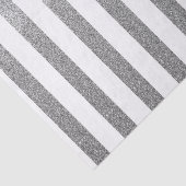 Silver Faux Glitter Striped Tissue Paper Tissuepapier (Detail)