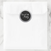Silver Faux Glitter Sweet 16 Favor Seal Sticker (Tas)