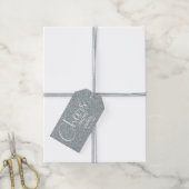 Silver Faux Glitter Wedding Favor Cadeaulabel (Met Touw)