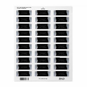 Silver faux iridescent glitter return address etiket (Full Sheet)