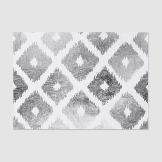 Silver faux leaf modern abstract geometrisch patro tissuepapier (Voorkant)