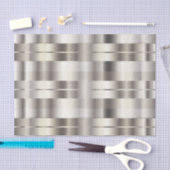 Silver Faux Metallic Diagonal Stripes Tissuepapier (Craft)