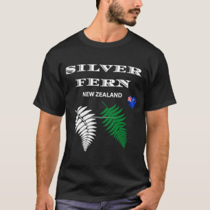Silver Fern van Nieuw-Zeeland, vlaggen van Kiwi L T-shirt