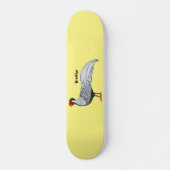 Silver Fheasant bird cartoon-illustratie Skateboard (Voorkant)