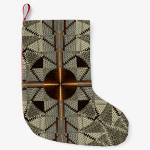 Silver Filigree met Gold Cross Kleine Kerstsok