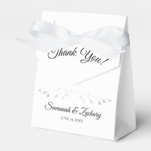 Silver Filigree Simple Elegant Wedding Bedankt Bedankdoosjes