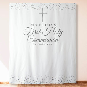 Silver First Heilige Communistische Foto Achtergro Wandkleed