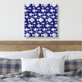 Silver Fish Evil Eye Patroon Canvas Afdruk (Insitu (Slaapkamer))