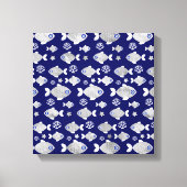 Silver Fish Evil Eye Patroon Canvas Afdruk (Voorkant)