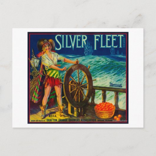 Silver Fleet Oranje LabelMentone, CA Briefkaart (Voorkant)