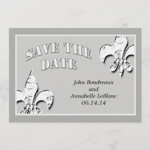 Silver Fleur de Lis Save les cartes de date