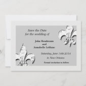 Silver Fleur de Lis sparen de Kaarten van de Datum (Achterkant)