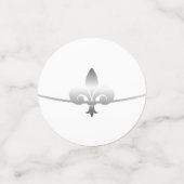Silver Fleur de Lis Wedding Shower Table Confetti (Kleine voorkant)