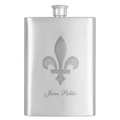 Silver Fleur-de-Lys - Aangepaste Premium-fles Heupfles (Voorkant)