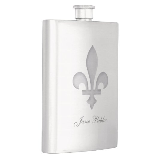 Silver Fleur-de-Lys - Aangepaste Premium-fles Heupfles (Rechts)