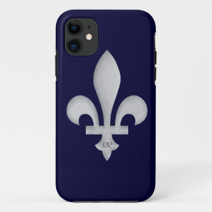 Silver Fleur-de-Lys op iPhone 5 Hoesje-Mate Hoesje