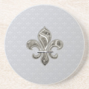 Silver Fleur de Lys Pattern Sandstone Onderzetter