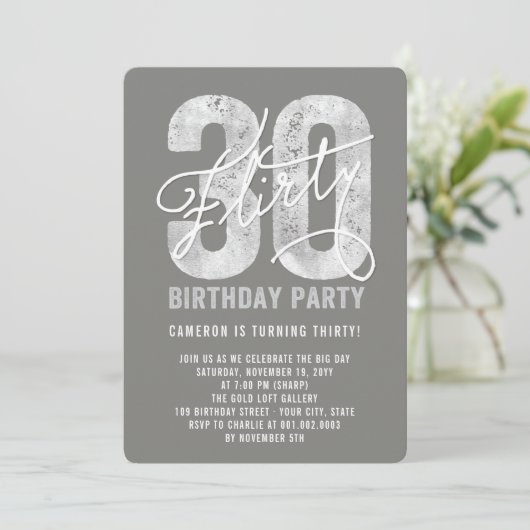 Silver Flirty Trente 30e anniversaire Invitation d (Debout devant)