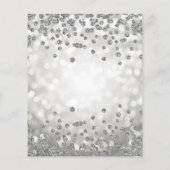 Silver Floral 50th Birthday Lights Invite Flyer (Achterkant)