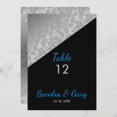 Silver Floral Damask Kaart (Voorkant / Achterkant)