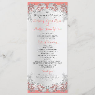 Silver Floral Dentelle Design Programme de mariage