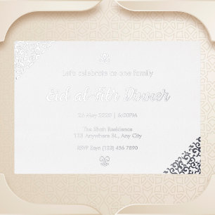 Silver Floral Eid al-Fitr Folie Uitnodiging