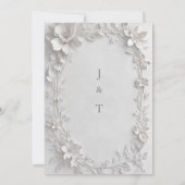 Silver Floral Embossed Wedding Invitation Kaart (Achterkant)