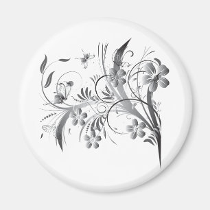 Silver Floral Magneet