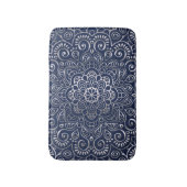 Silver Floral Mandala Badmat (Voorkant Verticaal)