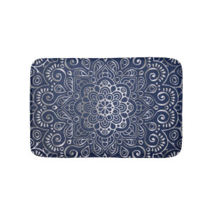 Silver Floral Mandala Badmat
