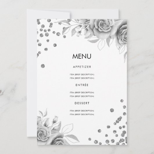 Silver Floral Parties scintillant 30 Programme de  (Dos)