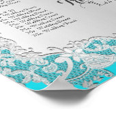 Silver Floral Wedding Seating Chart Poster (Hoek)