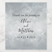 Silver Floral Wedding Wijn Etiket (Enkel label)