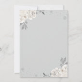 Silver Floral Winter Snowflake Baby shower Kaart (Achterkant)