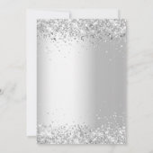 Silver florals roze witte elegante bruiloft kaart (Achterkant)