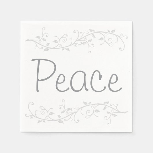 Silver Flourish Peace Kerstparty Servet (Voorkant)