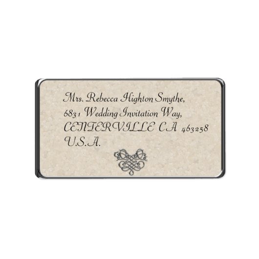 Silver Flourish Wedding Adresetiketten Etiket (Voorkant)
