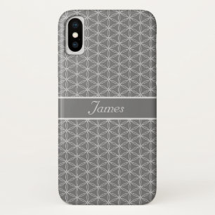 Silver Flower of Life Pattern iPhone X Hoesje