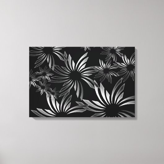Silver Flowers Canvas Afdruk (Voorkant)