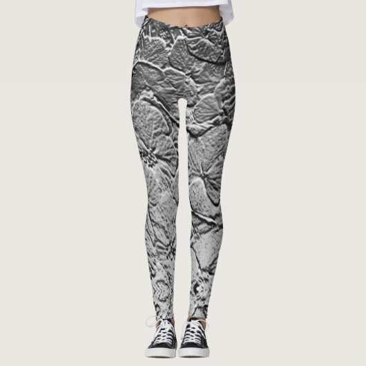Silver Flowers Leggings (Voorkant)