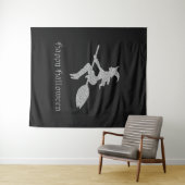 Silver Flying Witch Halloween foto achtergrond Wandkleed (In Situ (horizontaal))