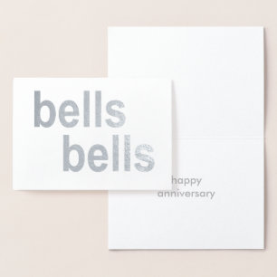 Silver Foil 25th Jubileum Bells feliciteert Folie Kaarten