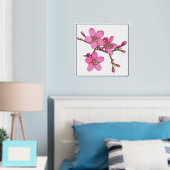 Silver Foil ACT Pink Spring Blossom Poster (Insitu (Slaapkamer))