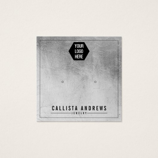 Silver Foil Ajouter votre logo Eear Carte d'affich (Devant)