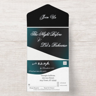 Silver Foil All in One Rehearsal Invitation Uitnodiging
