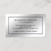 Silver Foil Black Feather  Quill Pen Visitekaartje (Achterkant)