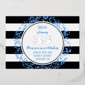 Silver Foil Blue Dot 35e anniversaire Invitation F (Recto)