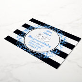 Silver Foil Blue Dot 35e anniversaire Invitation F (Rotation)