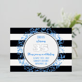 Silver Foil Blue Dot 35e anniversaire Invitation F (Debout devant)